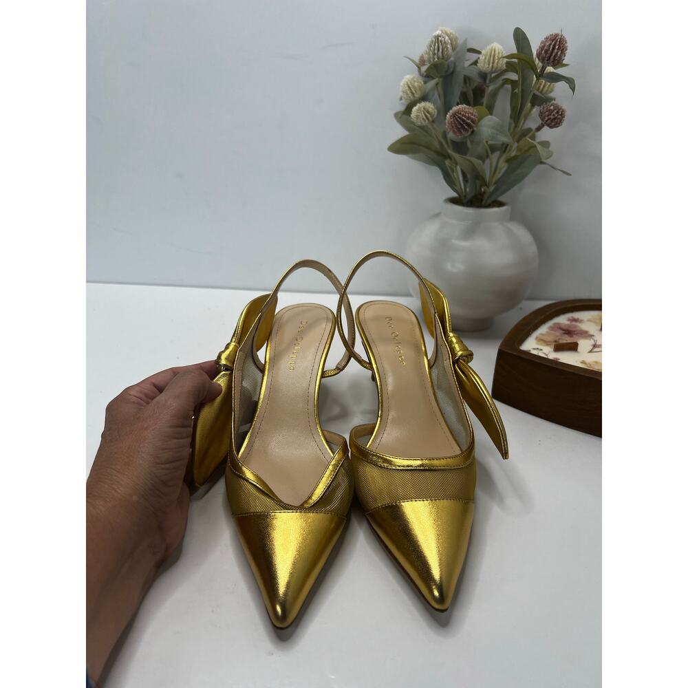 Dee Ocleppo Caracas Leather Slingback Half D'Orsay Pointed Toe Heel Women 6